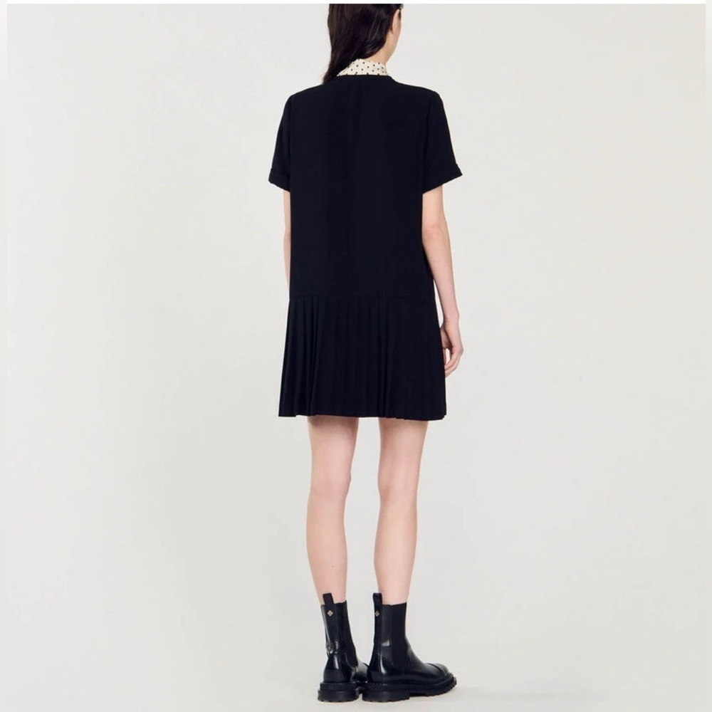 SANDRO SHORT DRESS WITH POLKA DOT TIE - Picture 5 of 15